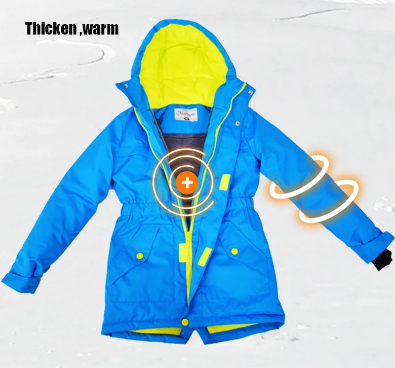 Marsnow/110-160; теплая куртка для катания на лыжах; Водонепроницаемая дышащая детская одежда; Утепленная зимняя куртка для мальчиков и девочек