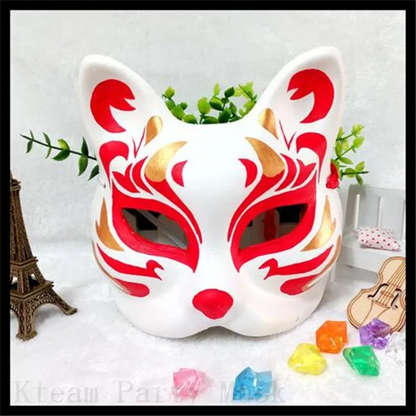 pure hand painted fox mask endulge japanese full face pvc halloween
