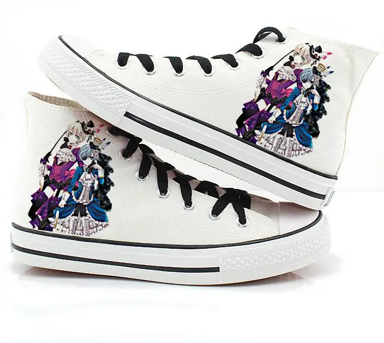 

High-Q Unisex Black Butler Canvas Shoes Ciel Phantomhive Sebastian Michaelis plimsolls canvas shoes rope soled shoes