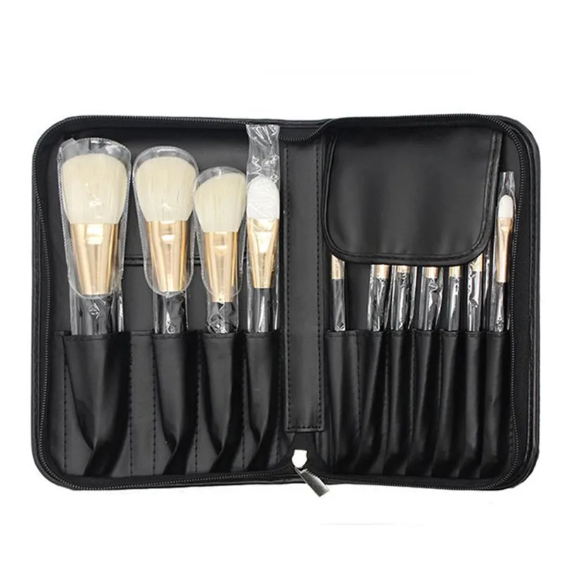 

11Pcs Fashion Makeup Brush Set Professional Goat Hair Face Eye Shadow Eyeliner Foundation Blush Lip Makeup Brushes Bag Tool 2018