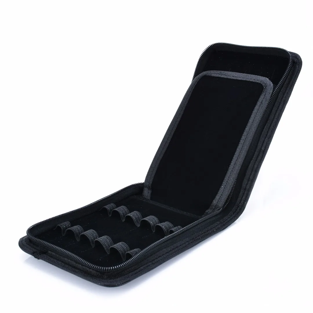 1pc 12 Pens Fountain Pen Roller Leather Case Holder Leather Zipper Black / Coffee Pen Storage Bag For Student Gift Mayitr