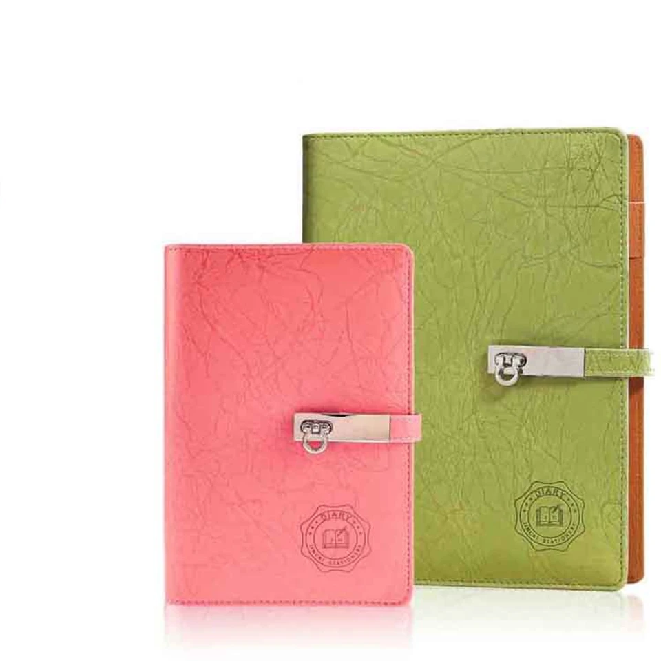 A5 A6 Leather Spiral Notebook Simple Pink School Traverler Notebook