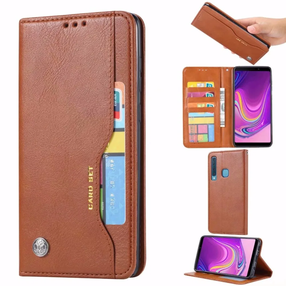 

Luxury High Quality Wallet With Card Slot Flip Cover Leather Case For Samsung Galaxy A9 2018 SM-A920F A920F Protect Cases