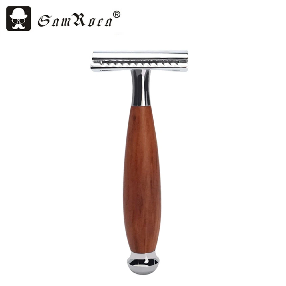 SamRoca Classic Safety Razors Double Edge Handled Shaving Razor Wood