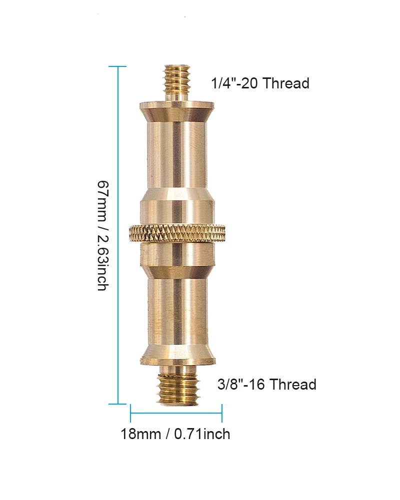 38 to 14 Thread Metal Screw Mount Adapter Spigot for Photography Accessories for Umbrella Flash Light Tripod Brass Material (2)