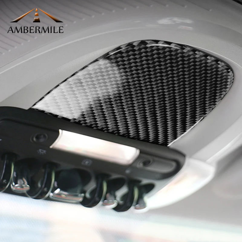 

AMBERMILE for Mini Cooper F55 F56 Countryman F60 Accessories Car Interior Carbon Fiber Reading Light Cover Stickers Decorations