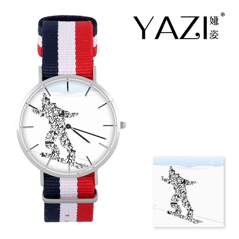 

YAZI Personalized Wrist Watch Surfer Quartz Watches Nylon Band Stainless Steel Case Waterproof Watches Memory Gift For Friend