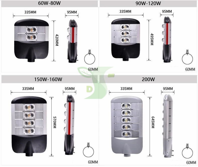 Светодиодный уличный светильник s 60 Вт 80 Вт 90 Вт 120 Вт 160 Вт 200 Вт дорожное шоссе, садовый парк, уличный светильник IP65 лампа, уличный светильник ing Плаза, светильник