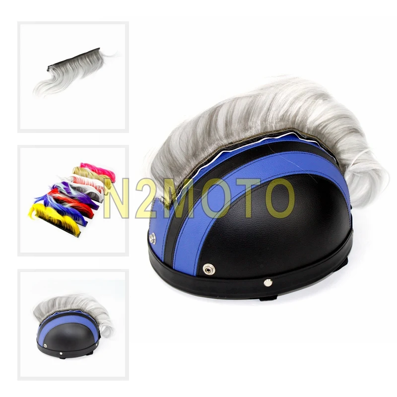 

1pc Punk Style Racing Ski Snowboard Bike Motorcycle Helmet Mohawk Attached Long Hair Feather Casco Mohawks Sticker Outdoor