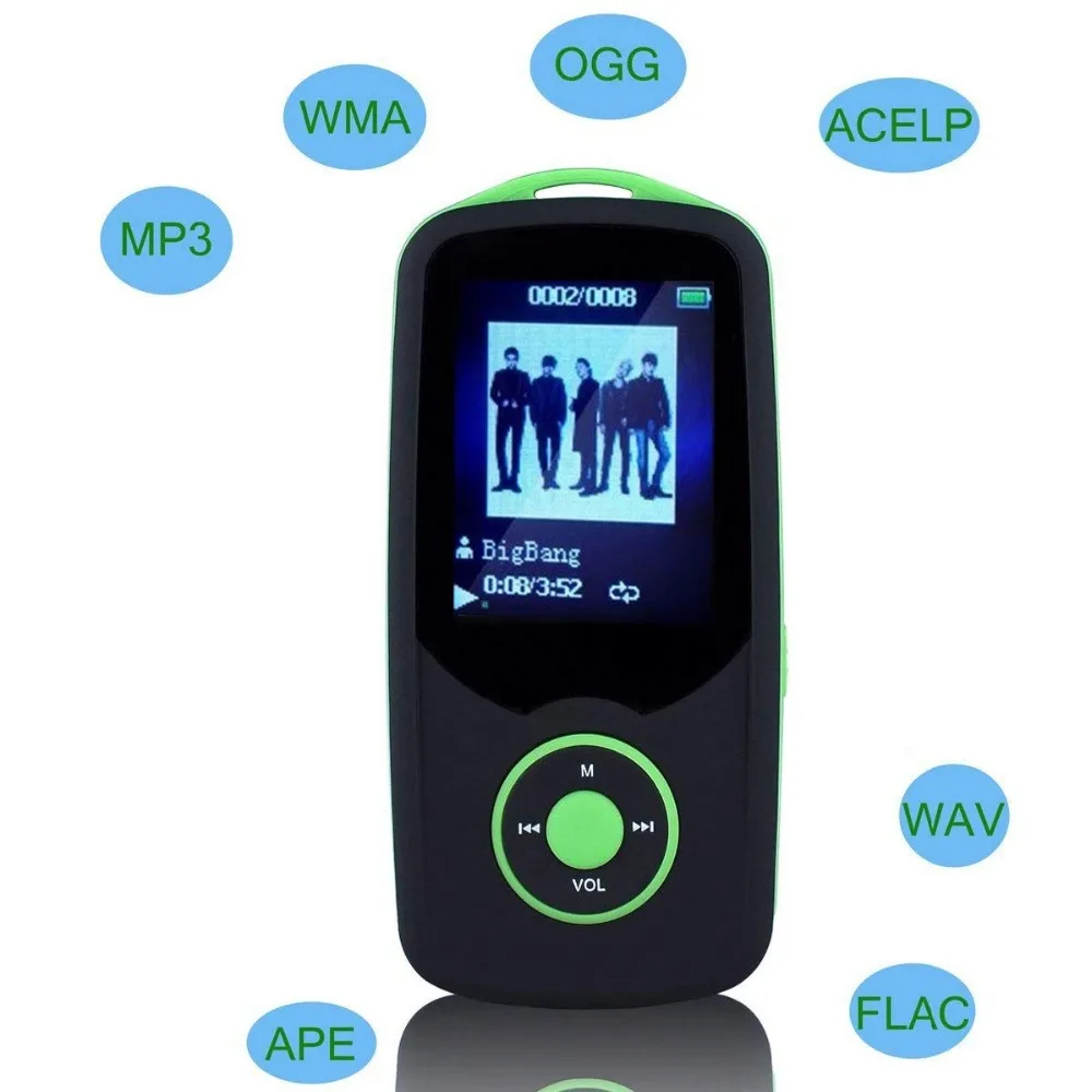 Портативный Hi Fi 8 GB Bluetooth MP3 плеера с FM радио и голос Регистраторы 50 часов Lossless игры