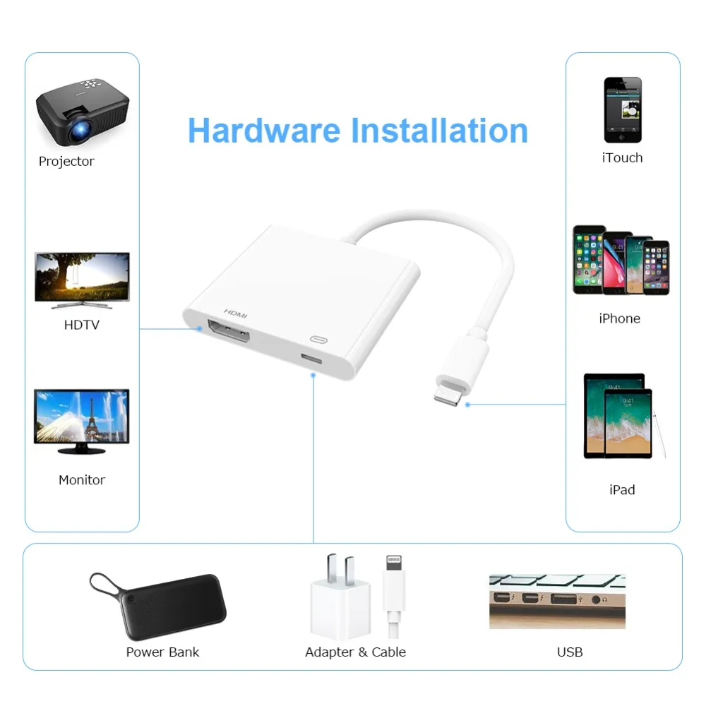 Metrans телефон к HDMI цифровой AV Аудио Видео адаптер USB кабель Разъем до 1080P HD для iPhone X/8