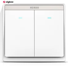 Красивый дизайн Heiman Zigbee Wi-Fi smart switch для домашней автоматизации системы управления бытовой техники с помощью приложения