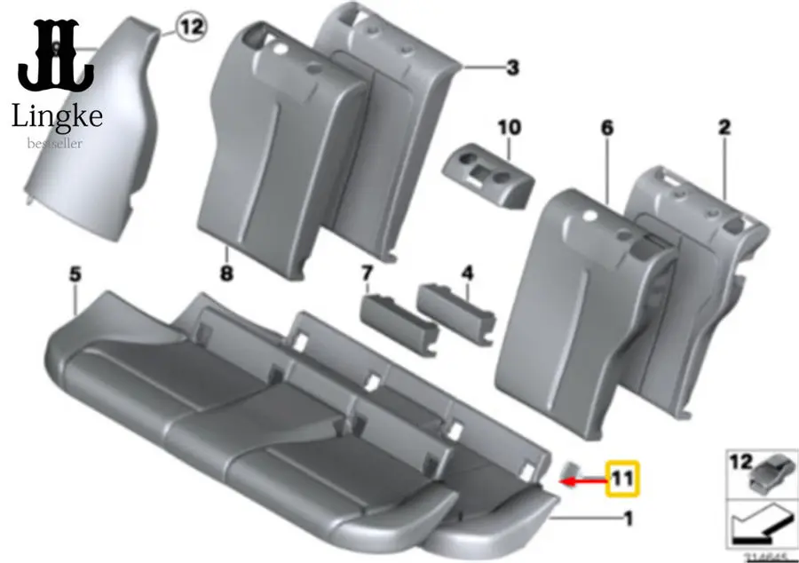 Hinten Kind Sitz Anker Abdeckung SCHWARZ ISOFix OEM 52207319686 Für BMW 2012 2013 2014 2015 2016 2017
