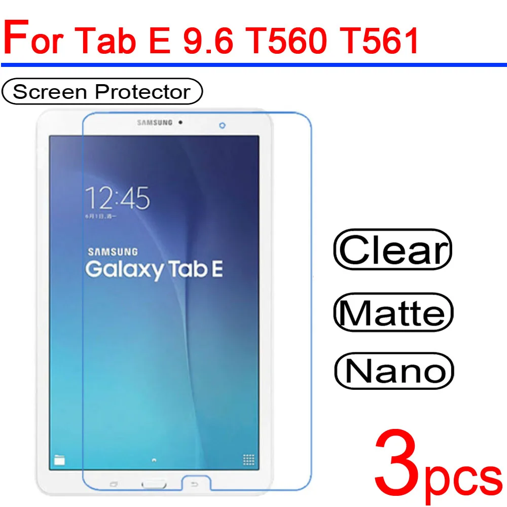 

3pcs Ultra Clear LCD Tablet Screen Protector Film guard Cover for Samsung Galaxy Tab E 9.6 SM-T561 T560 9.6" Protective Film