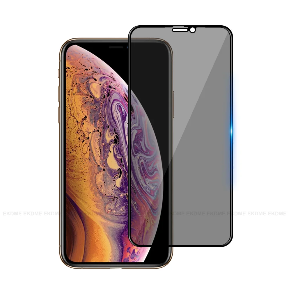 Антишпионское закаленное стекло с полным покрытием для iPhone X XR XS Max 9H Антибликовая
