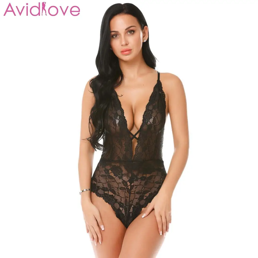 Avidlove Для женщин нижнее белье сексуальные костюмы Глубокий V шеи Спагетти ремень