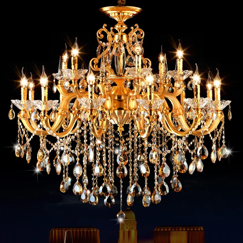 Gold Chandelier Classic LED Crystal Chandeliers lamparas de techo colgante moderna Lighting Modern Lighting Fixture Chandeliers