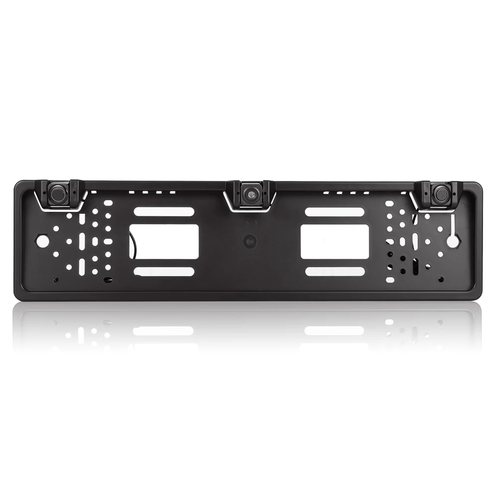 Auto Rearview System European License Plate Video Parking Sensor Reversing Radar with HD Rear View Backup Camera No Drill Holes