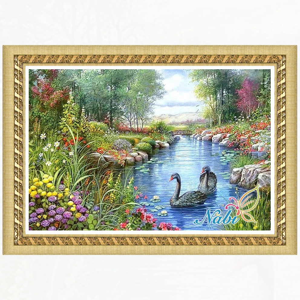 

nature panel 5d diy beadwork 4220R - Round Diamond embroidery cross stitch diamond mosaic painting