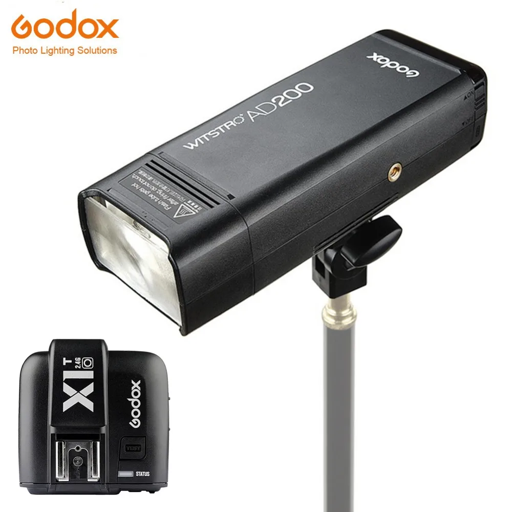 Godox AD200 TTL 2.4G HSS 1/8000s Pocket Flash Light Double Head 200Ws with 2900mAh Lithium Battery Strobe Flash for Olympus