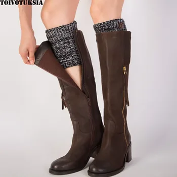

TOIVOTUKSIA Women Short Button Crochet Leg Warmers Winter Fall Knit Boot Cuffs Socks Boot Warmers Boot Toppers Gaiters