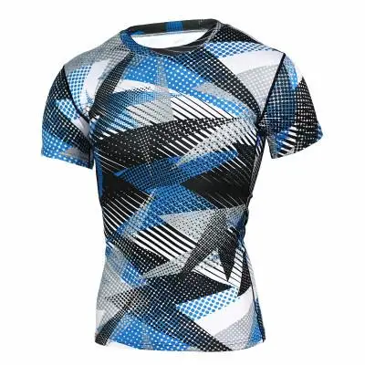 Рашгард Мужская камуфляжная рубашка компрессионная теннисная Джерси облегающая Фитнес Майка для спортзала тренировочная футболка для бега Мужская спортивная одежда - Цвет: 12