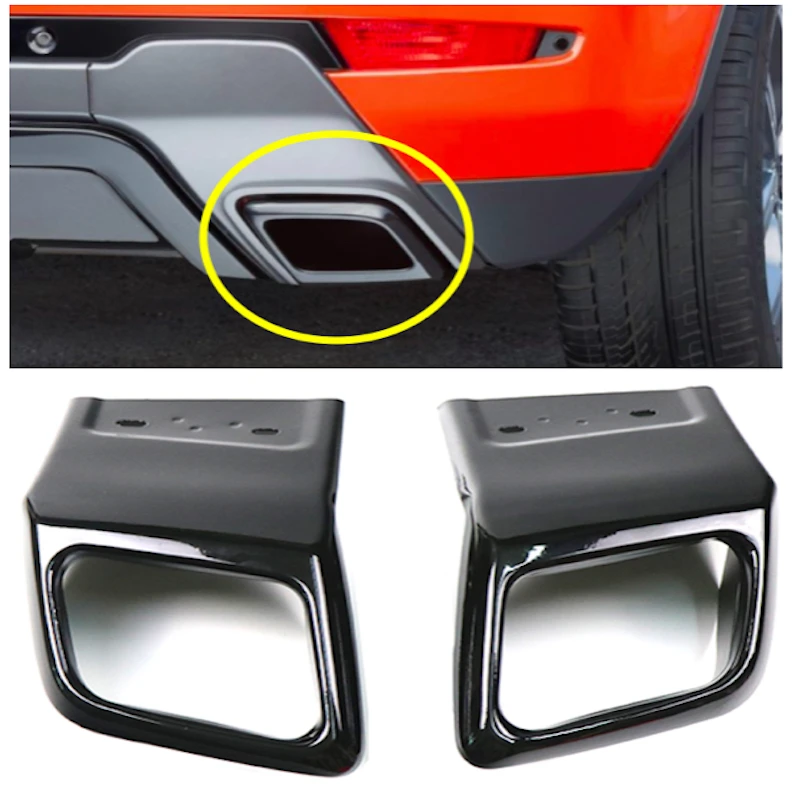 

Black Rear Square Exhaust Muffler Throat Tips For Range Rover Evoque