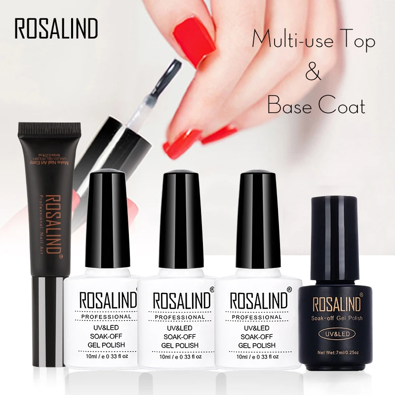 

ROSALIND 7ML & 8ML & 10ML Top Coat Base Coat Gel Lacquer Nail Polish Nail Art Gel polish Soak-Off Nail Gel multi-use top base