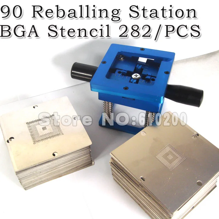 

2014 Newest BGA 282/pcs 90*90mm BGA stencils templates Notebook and desktop + Handgrip BGA Reballing Station 90mm