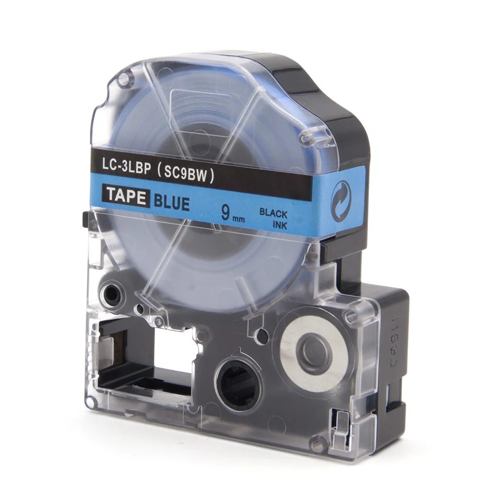 Absonic 9 мм черный на голубом скотче кассета SC9BW LC 3LBP запасная бирка для EPSON Label Maker LW 400