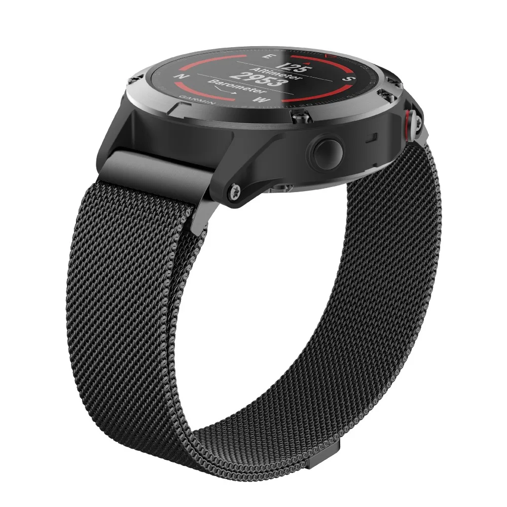 Миланская Магнитная Петля Браслет из нержавеющей стали для Garmin Fenix 5 ремешок для Fenix5plus/935/S60 полосы для Garmin Fenix 6