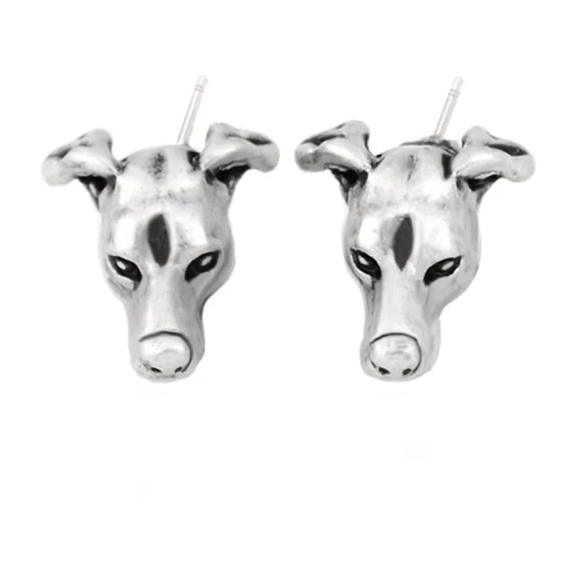 

New Vintage 3D Italian Greyhound Dog Pet Stud Earring Punk Animal Dogs Love Earrings For Women Jewelry Bijoux Femme Pendientes