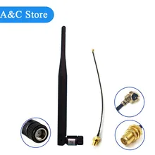 wholesale Extension Cord UFL to rp SMA female Connector Pigtail Cable IPX 1.13 15cm for 2.4G 3DB rp SMA Male wifi antenna