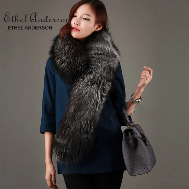 Fashion Luxury 100 Genuine Whole Fox Fur Fluffy Scarf Shawl Wrap Stole