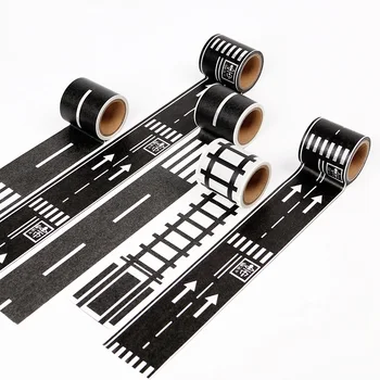 

48mmX5m Railway Highway Road Washi Tape Wide Creative Traffic Road Adhesive Masking Tape Road for Kids Toy Car Play