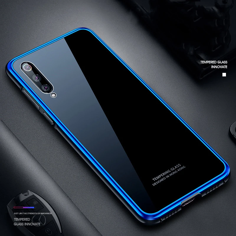 Роскошный чехол из закаленного стекла для Xiaomi mi 9 авиационная металлическая