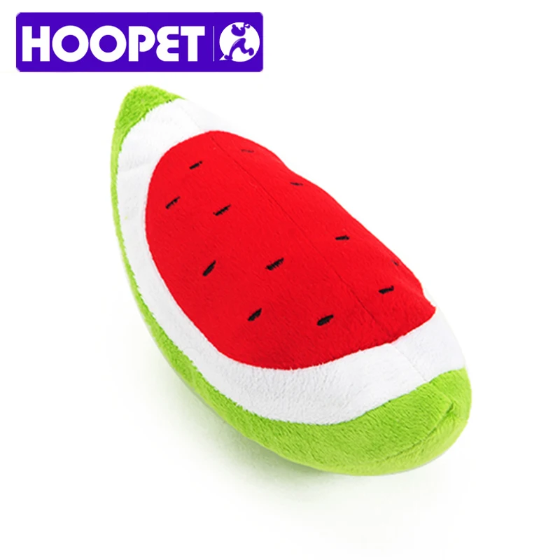 HOOPET Dog Squeak Toys Cat Puppy Short Floss Toy Watermelon Bit Chew Toys Soft Small Pet Teeth