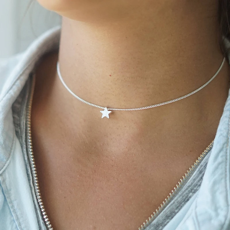 New Fashion Silver Star Choker Necklace Bohemian Jewelry Xl In