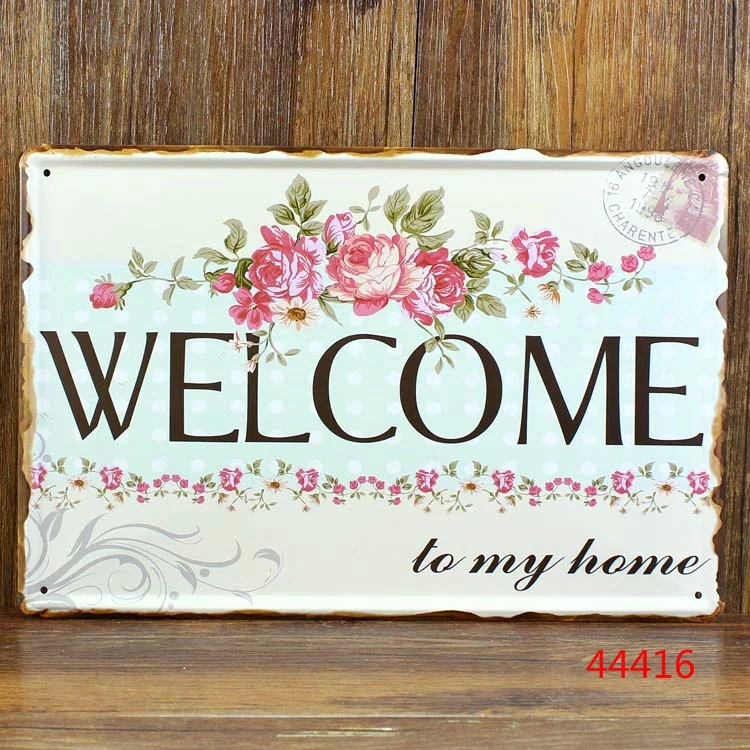 WELCOME to my home Vintage Home Wall Letters Tin Sign Decor Pub Tavern