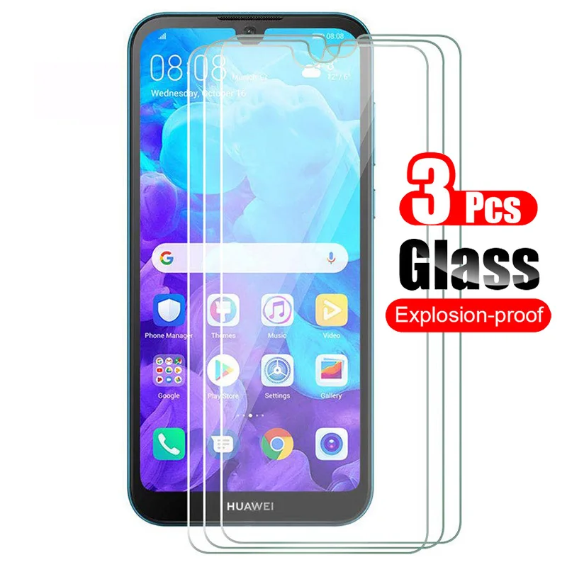 

3Pcs For Huawei Y5 (2019) Tempered Glass Screen Protector Shield For Huawei Y5 2019 Protective Glass Film 9H