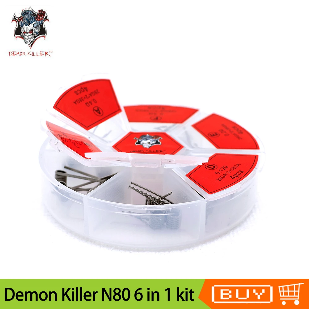Оригинальный комплект нагревательной катушки 6 в 1 Demon Killer N80 готовый