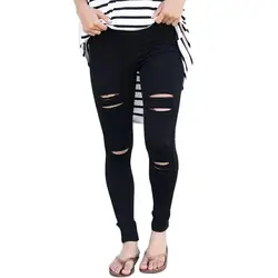 2018 кастрюли Mujer Pantaloni Donna Invernali серый проблемных спереди стрейч джинсовые штаны LC786047-2