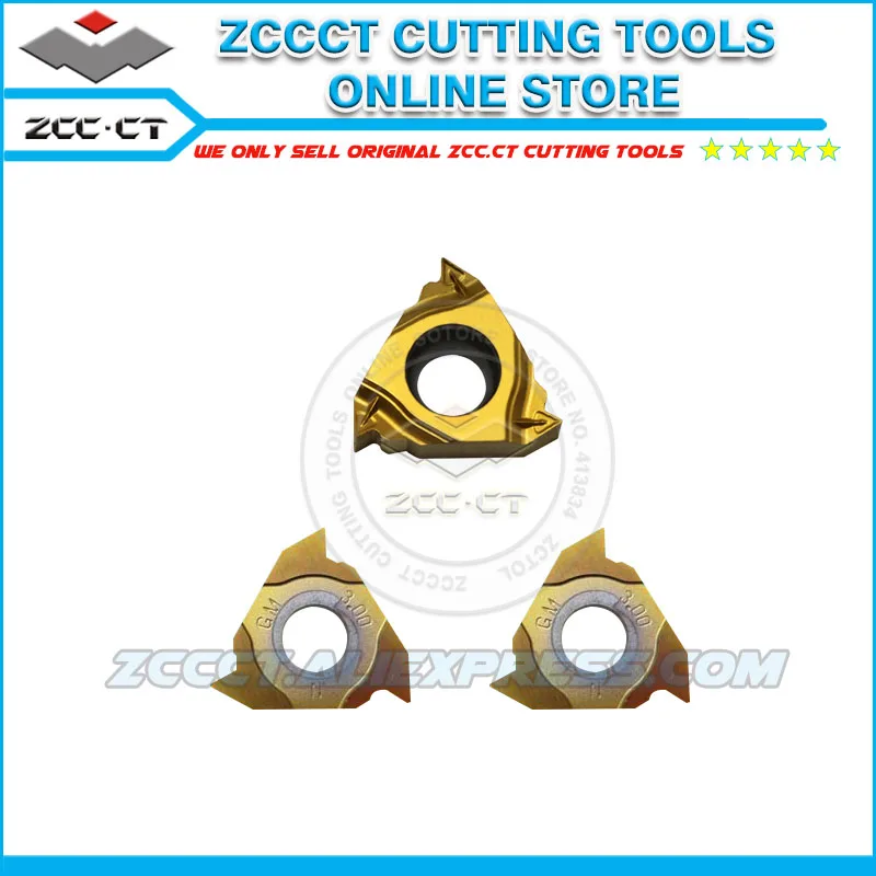 

10pcs RT16.01N-3.00GM YBG201 3mm pitch PVD Coating ZCCCT Cemented Carbide CNC Threading inserts internal thread