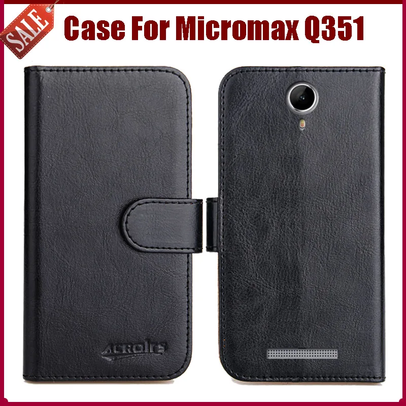 

Hot Sale! Micromax Q351 Case New Arrival 6 Colors High Quality Flip Leather Protective Phone Cover For Micromax Q351 Case