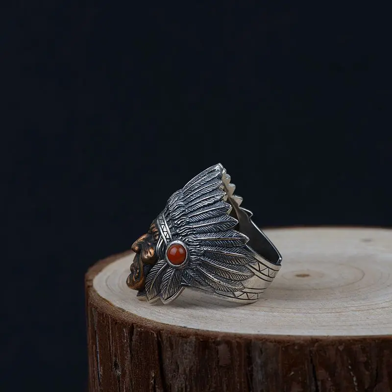 925 пробы Серебряное мужское винтажное индийское кольцо кольца велосипед Ювелирное кольцо в стиле панк A2561