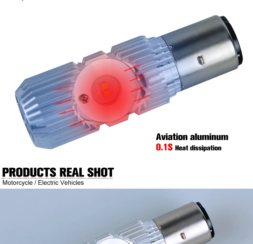 MeeToo 12V BA20D LED Motorcycle Headlight Bulb For Vespa Kymco Suzuki Honda Bajaj 6000K 1400LM Moto Light Scooter Motorbike Lamp (5)