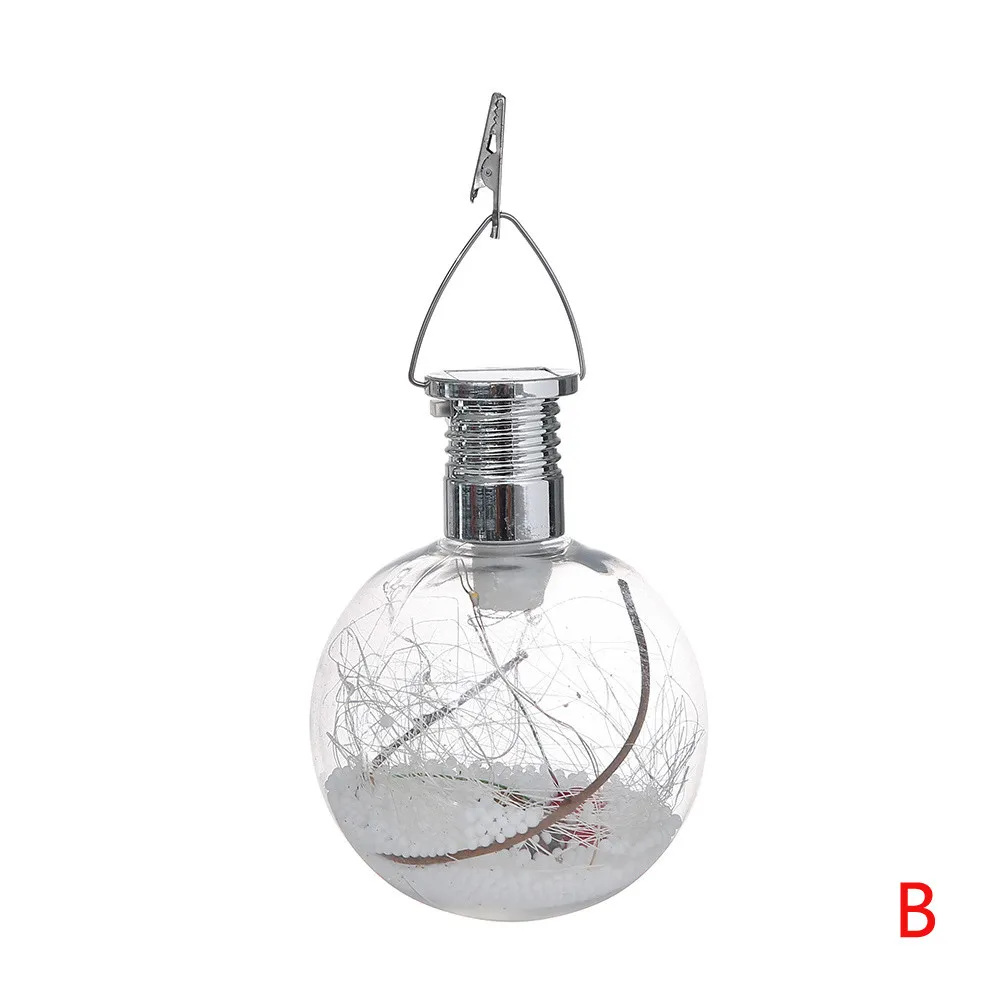 Solar Powered Christmas Copper Wire Suspension Bottle Decoration Light Outdoor Sun Copper Wire Spherical Bulb Suspension Lamp