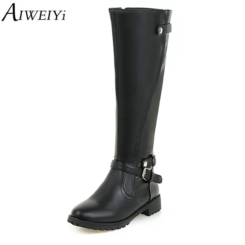 smart flat knee high boots