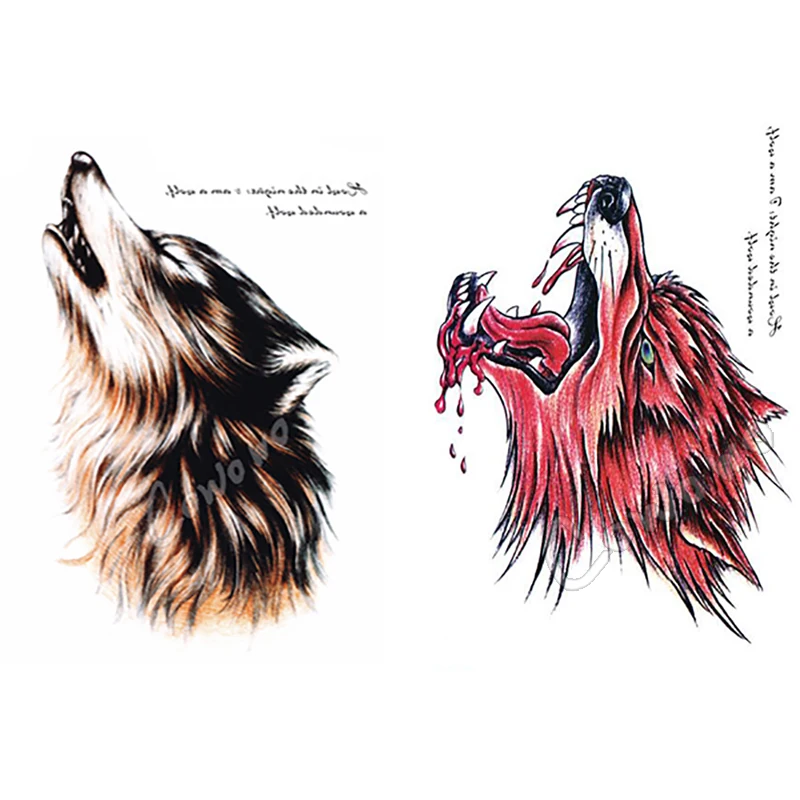 

Sexy Body Art Beauty Makeup Cool Wolf Wolfing Waterproof Temporary Tattoo Stickers