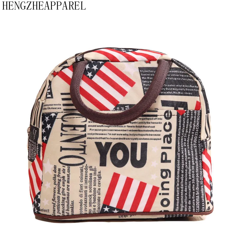 2018 New Canvas Flower Heart Dot Grid Stips Flag Leaf Design 2018 New Canvas Flower Heart Dot Grid Stips Flag Leaf Design Colorful Portable Food Lunch Bag Family Picnic Lady S Bags In From Luggage